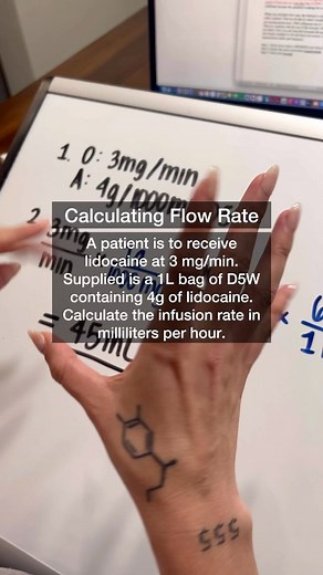 Stephanee Beggs, MSN, RN on Instagram: "Calculating flow rate! #1 rule: always start with what is ordered and what is available! I’m such a math nerd, I could do these problems all day 邏"