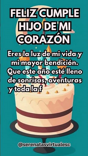 🌞 feliz cumple hijo de mi corazón🎁 Mensaje para mi hijo de cumpleaños