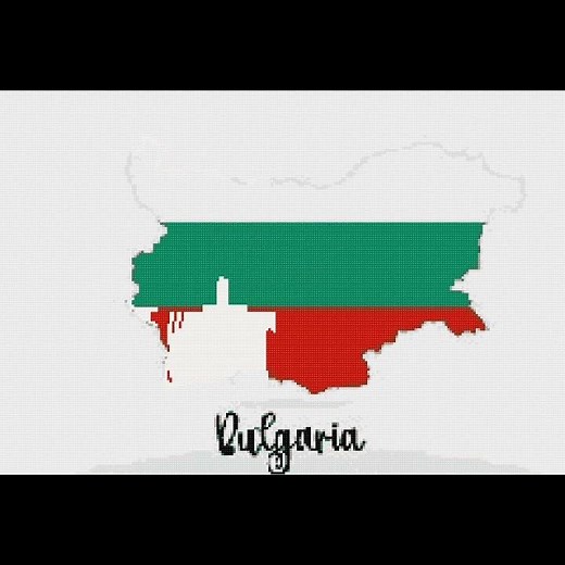 Bulgaria Flag with Land Borders