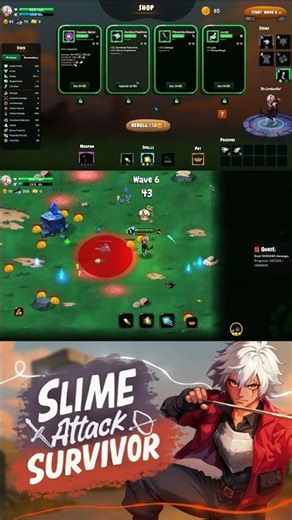 Slime Attack: Survivor Gameplay + Shop Fun! #arenashooter #actionrpg #bullethell #challenginggames