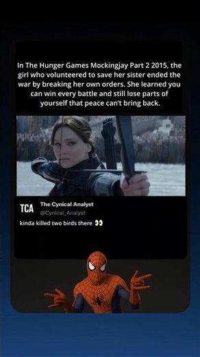 In Hunger Games Mockingjay 2015, one arrow ended two wars