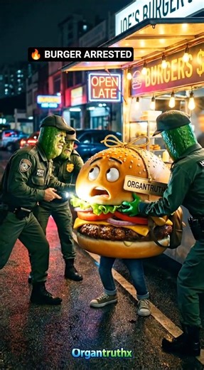 Burger Arrested for Harming Human Health 😱 #viral #funny #trending #organtruthx