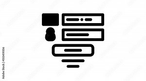 sign up with e-mail glyph icon animation