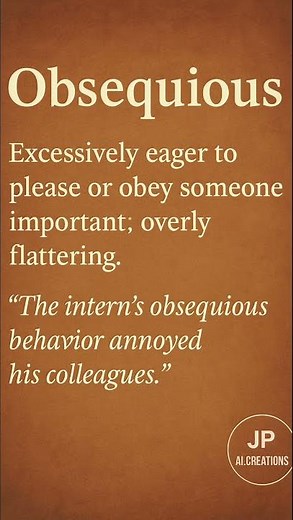 Obsequious: Excessively eager to please or obey someone important; overly flattering.