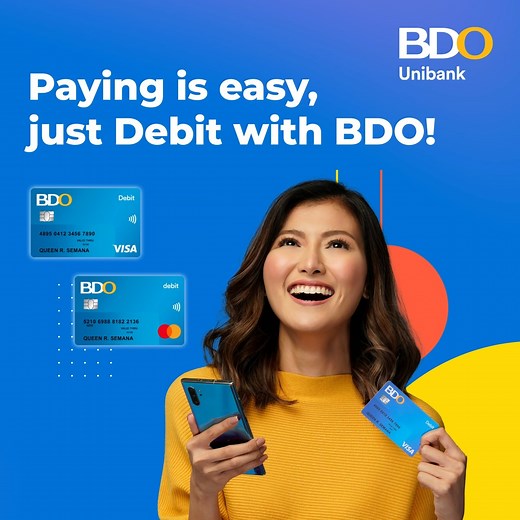 4.6K views · 76 reactions | Shop online, order food & grocery delivery, and pay bills! Pay for almost anything with your BDO Debit Card. Open an account today! For more details, visit www.bdo.com.ph/debit-card. | BDO Unibank | Facebook