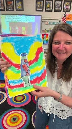 Elementary Lava Lamp Art Lesson | Easy Colorful Pop Art Project #artteacher #elementaryart
