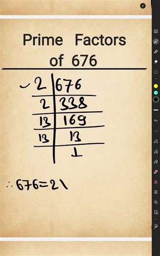 Prime Factors of 676 l Prime Factorization of 676