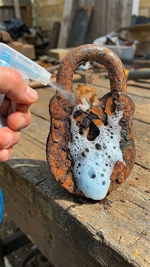 Rusty Padlock Cleaning 🔐 | Satisfying Rust Removal Transformation