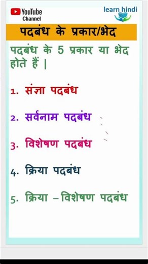 पदबंध /पदबंध के प्रकार या भेद /Padbandh MCQ/पदबंध हिंदी व्याकरण/Padbandh in Hindi Grammar Class 10