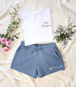 Personalized Bride V-neck Shirt & Shorts Set, Custom Bachelorette Gift, 12414 - Etsy