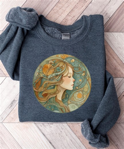 Spring Maiden Ostara Folk Art Long Sleeve, Pagan Spring Equinox Goddess Shirt, Witchy Seasonal Design - Etsy