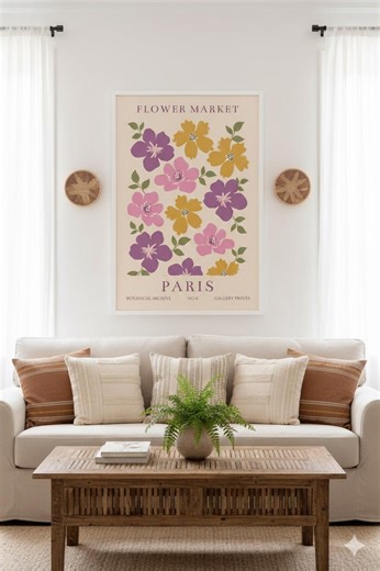 Paris Flower Market Wall Art Print – Floral Painting, French Wall Art, Gallery Wall Print, Statement Wall Art - Etsy