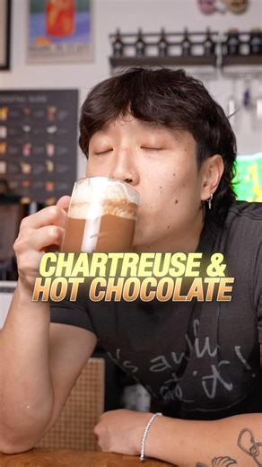 Chartreuse and Hot Chocolate #chartreuse #cocktails #bartending #bartender #mixology