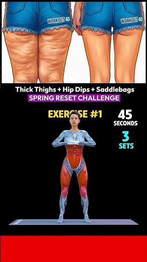 Thick Thighs + Hip Dips + Saddlebags - 10 Min Thigh Fat Workout — Day 4