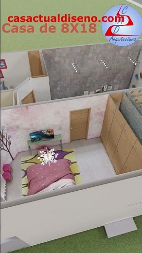 CASAS de 8x18 de 2 PISOS y 3 DORMITORIOS #arquitectura #casasecologicas #casa