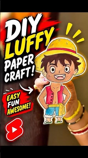 🔥 DIY Luffy Paper Craft in 1 Minute! 🤩#YouTubeShorts#DIYCraft#Luffy#OnePiece#AnimeCraft