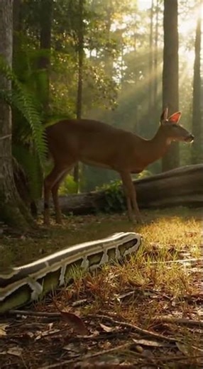 Deer vs Python Fight in Deep Jungle