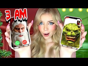 CALLING GRINCH AND SANTA AT THE SAME TIME ON FACETIME AT 3 AM!! (*THEY CAME TO MY HOUSE!*)