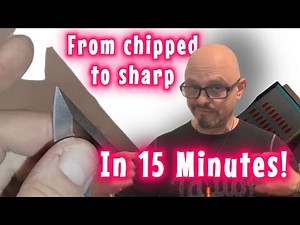Sharpen a chipped blade using the cheapest diamond block sharpener. Hand sharpen in 15 minutes!