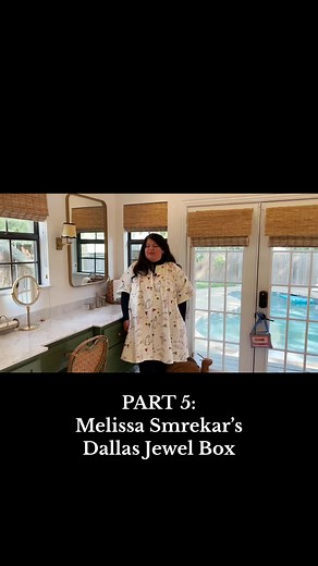 PART 5: Inside Melissa Smrekar’s beautiful and bright bathroom that features mossy green cabinetry and wicker accents. 🏷️ homeworthy, interior design, home decor, home, home tour, house tour, maximalist, colorful, cottage, vintage, fyp, Dallas, Texas