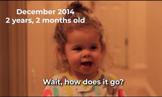 A little before and after of 2-year-old and 4-year-old Claire singing the same song #clairecrosby