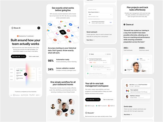 SaaS Mobile & Web UI – AI Automation Platform Responsive Design