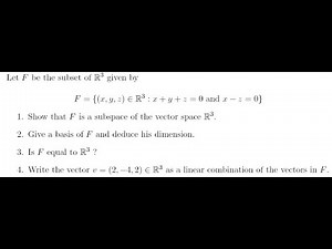 Espace vectoriel facile : méthode + astuces (exercice corrigé)