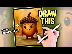 How to Draw a CUTE Acorn in PROCREATE