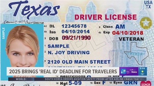 Real ID required for travel starting in 2025