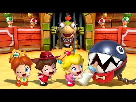 Super Mario Party Minigames Showdown - Bowser Jr Vs Baby Princesses (Master Difficulty)