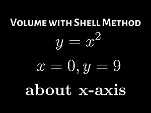 Volume with the Shell Method y = x^2, x = 0, y = 9 about the x-axis