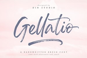 Gellatio - Chic Brush Font, a Script Font by din-studio.com