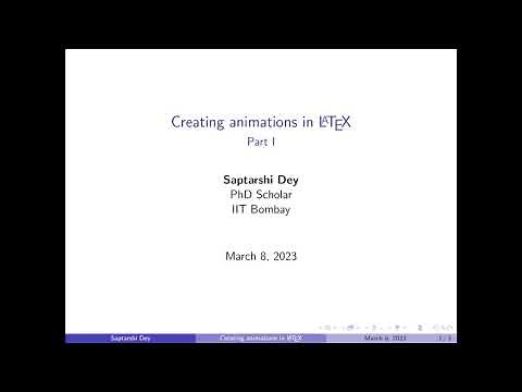 Creating animation in LaTeX: Part 1
