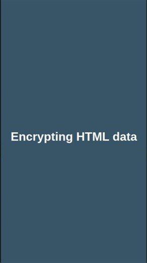 Encrypting HTML data #computereducation