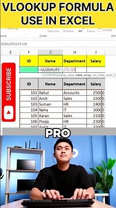 vlookup formula use in excel | VLOOKUP Formula Full Tutorial in Hindi #excel #exceltips