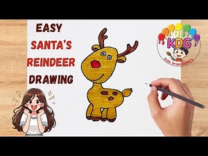 🦌 How to Draw Santa's Reindeer Easy Step by Step for Kids | Christmas Drawing Tutorial