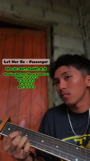 Let Her Go - Passenger (short cover with guitar chords & lyrics) #lethergo #chords #fyp #cover