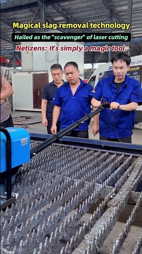 This equipment is right for cleaning stubborn metal slag on the laser cutting processing platform