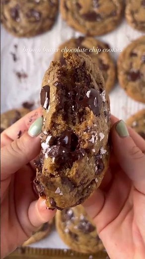 Rich, chewy chocolate chip cookies made with nutty brown butter, pockets of melted semi-sweet cho...