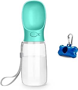 Toozey Dog Water Bottle 12OZ or 19OZ, Leak Proof Portable Dog Drinking Water Bottle with Dispenser for Pet Puppy Outdoor Walking, Hiking, Travel, Blue
