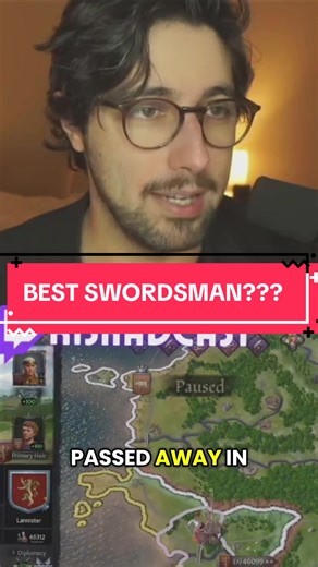 Jaime overrated Tarly is a better swordsman #gameofthronestiktok #crusaderkings3 #jaimelannister