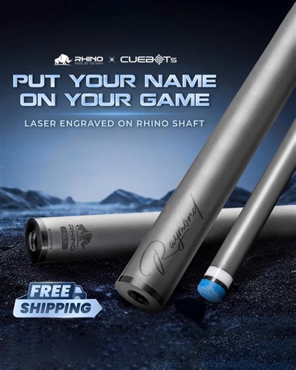 PUT YOUR NAME ON YOUR GAME Laser engraved on Rhino shaft. Watch your identity take form. Precision laser engraving transforms your Rhino Carbon Shaft into a personal signature—sharp, permanent, unmistakably yours. MAKE IT UNMISTAKABLY YOURS - Your Name. Your Signature: Precision laser engraving preserves your identity on premium carbon material. - Performance you already trust: Dead-straight carbon. Powerful transfer. Ultra low deflection control. - Built for recognition: When it’s on the table,