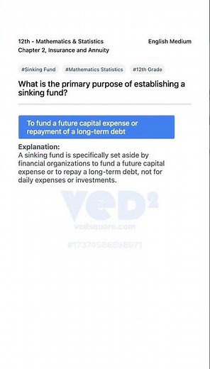 Understanding Sinking Funds in Mathematics Statistics