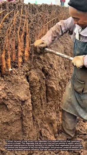 Scientific Overview of Harvesting Long Brown Root Crops from Soil Beds