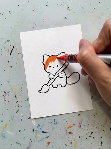 The Cutest Red Panda Artist You’ll Ever See! 🐾 Drawing Tutorial