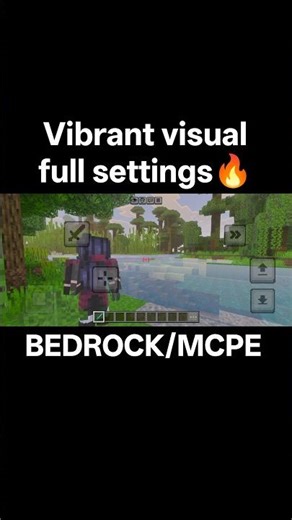 Vibrant visual minecraft bedrock in Full settings 🔥😳. #minecraft #viral #shaders