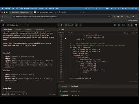 SATISFIABILITY OF EQUATIONS : PART TWO