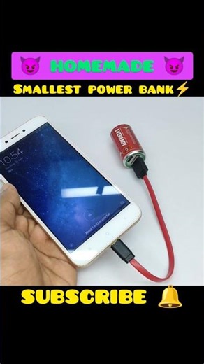Smallest power bank making with old aa battery ||#shorts #diy