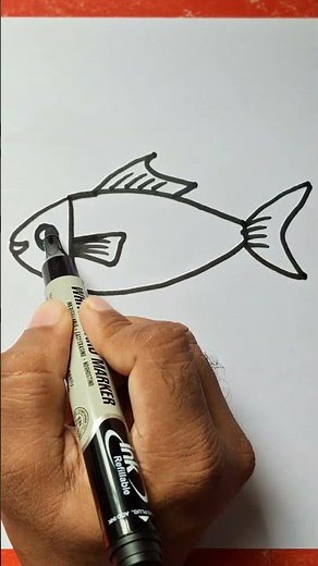 fish drawing video step by step | cool drawing video #drawing #shorts #fish