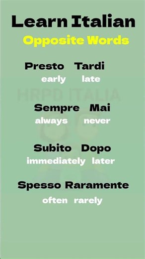 Opposite Words | Easy way to learn Italian | Italian lesson For beginners #learnitalian